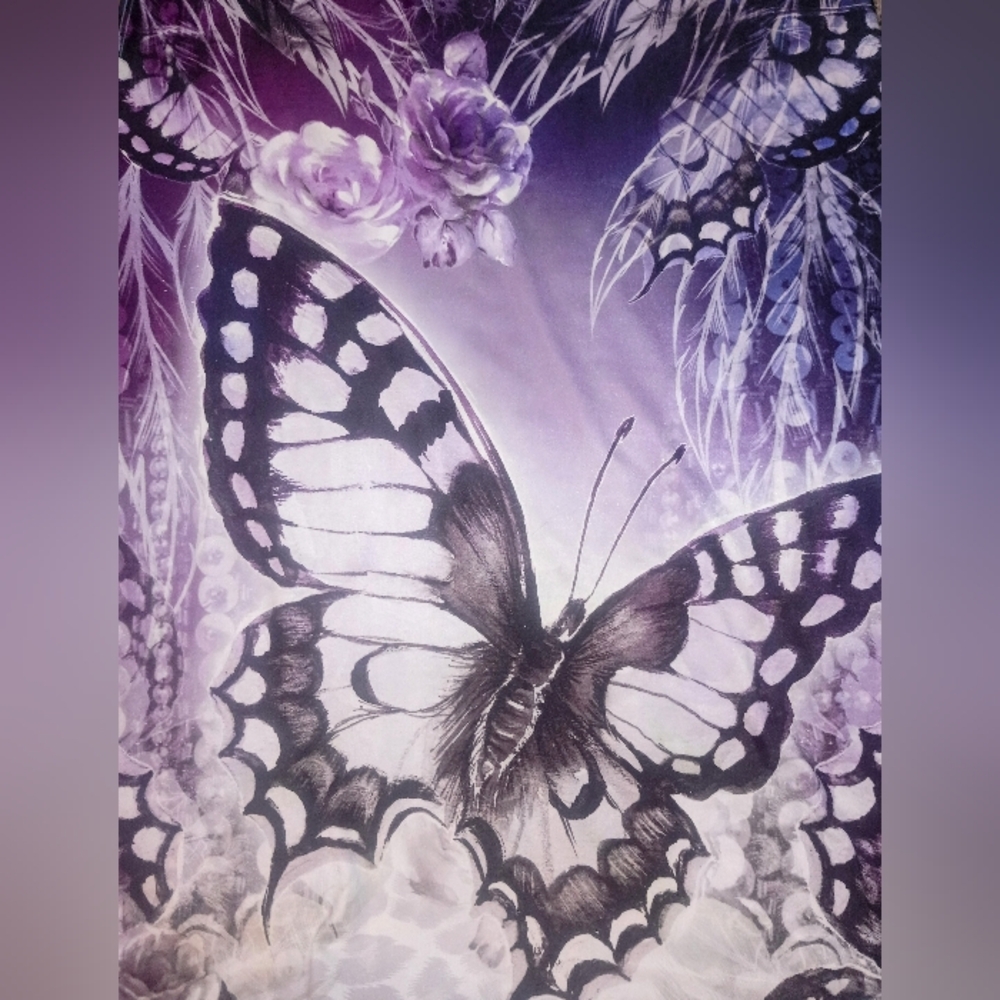Beautiful,Butterfly Maxiskirt Purple,Black,Lavender,Long Skirt - Picture 2 of 6